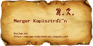 Merger Kapisztrán névjegykártya